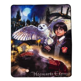 Harry Potter; Magic Montage Oversized Silk Touch Sherpa Throw Blanket; 60" x 80"