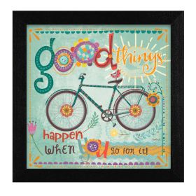 "Good Things Happen" By Mollie B., Printed Wall Art, Ready To Hang Framed Poster, Black Frame