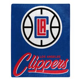 Clippers OFFICIAL NBA "Signature" Raschel Throw Blanket; 50" x 60"