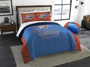 Thunder OFFICIAL National Basketball Association; Bedding; "Reverse Slam" Full/Queen Printed Comforter (86"x 86") & 2 Shams (24"x 30") Set by The Nort