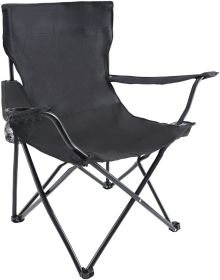 YSSOA Portable Folding Black Camping Chair, Large