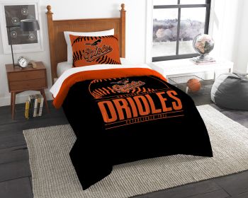 Orioles OFFICIAL Major League Baseball; Bedding; Printed Twin Comforter (64"x 86") & 1 Sham (24"x 30") Set by The Northwest Company