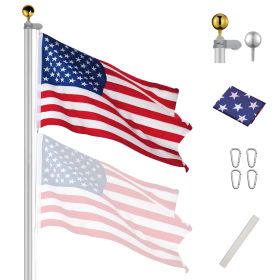 20ft Sectional Al Flag Pole w/US Flag Ball