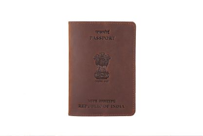 Head Layer Cowhide Passport Protective Cover Document Clip (Option: India-Red)