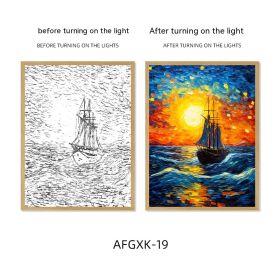 Van Gogh Famous Starry Sky Line Living Room Lighting Painting (Option: AFGXK19-USB-15x21.3cmcharging)