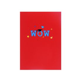 Pop-up Color Printing Graduation Season Popup Greeting Card (Color: Red)