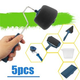 Seamless Sponge Corner Paint Brush Paint Roller (Option: Seamless-Five Piece Set Without Pipe)