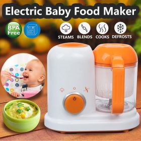 Multi-function Baby Food Processor Smart Infant Milk Warm Baby Food Cooking Blenders (Option: Orange-US)