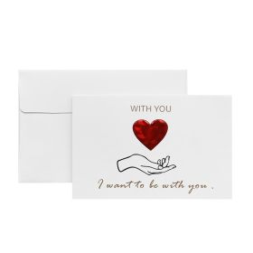 Solid Red Heart Greeting Card with Envelopes Romantic Letter I Love You Forever (Option: B)