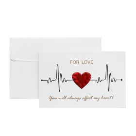 Solid Red Heart Greeting Card with Envelopes Romantic Letter I Love You Forever (Option: A)
