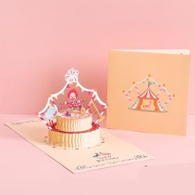 3D Laser Cut Handmade Sakura Kissing Lover Paper Invitation Greeting Card (Option: Clown)