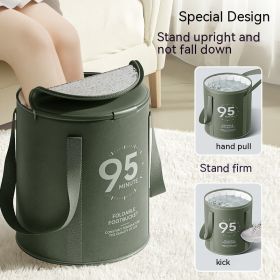 Household Folding Foot Bath Bag High Depth Over Calf Portable (Option: Covered Ink Green)