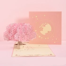 3D Laser Cut Handmade Sakura Kissing Lover Paper Invitation Greeting Card (Option: Cherry blossoms)