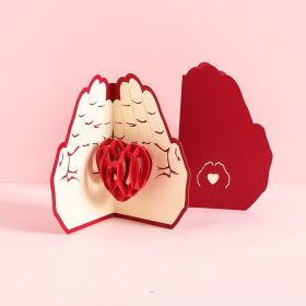 3D Laser Cut Handmade Sakura Kissing Lover Paper Invitation Greeting Card (Option: Palm)