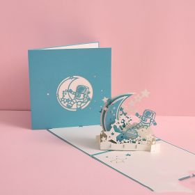 3D Laser Cut Handmade Sakura Kissing Lover Paper Invitation Greeting Card (Option: Astronaut)