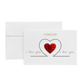 Solid Red Heart Greeting Card with Envelopes Romantic Letter I Love You Forever (Option: E)