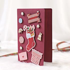 DIY Greeting Card Christmas Creative Handmade Cute Cartoon Message (Option: Boots)