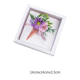 Everlasting Flower Blessing Greeting Card (Option: Ice cream purple)