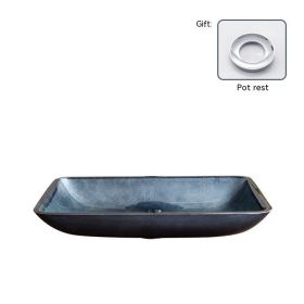 Pure Color Tempered Glass Table Basin Simple Art Bathroom Inter-platform (Option: 081 Single Basin Mop)