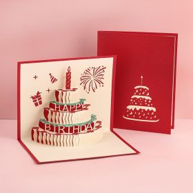 3D Laser Cut Handmade Sakura Kissing Lover Paper Invitation Greeting Card (Option: Cake)
