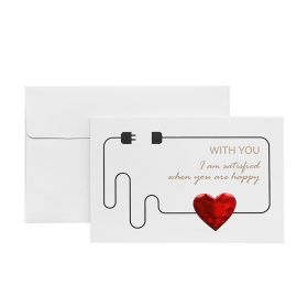 Solid Red Heart Greeting Card with Envelopes Romantic Letter I Love You Forever (Option: D)