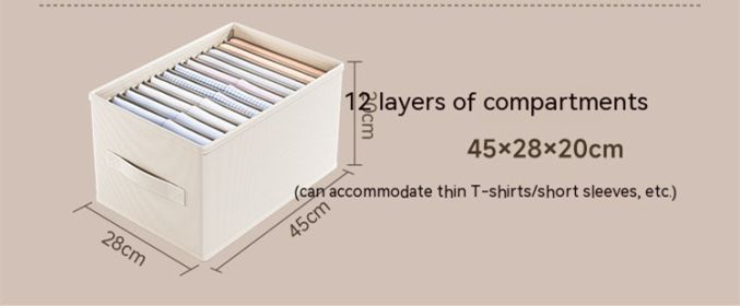 Foldable Clothes Pants Grid Storage Box (Option: Beige-Large 12 Plaid)