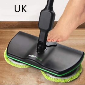 New TV Wireless Intelligent Electric Mop Portable Detachable 360 Degree Rotary Cleaning Cloth Mop (Option: Black-UK)