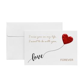 Solid Red Heart Greeting Card with Envelopes Romantic Letter I Love You Forever (Option: C)