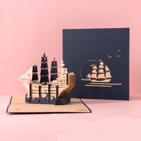 3D Laser Cut Handmade Sakura Kissing Lover Paper Invitation Greeting Card (Option: Sail)