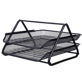 Iron Three Layer File Tray Office Supplies Multi-functional File Holder (Option: 2 Layers)