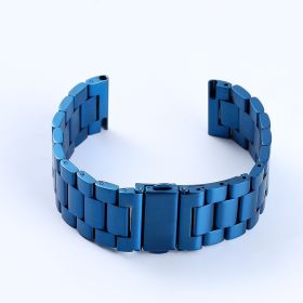 Fashion Simple Stainless Steel Leather Strap (Option: Quality Blue-22mm)