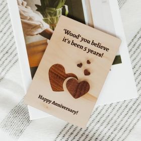 Invitation To Wooden Carving Wedding Anniversary Card (Color: Coffee)