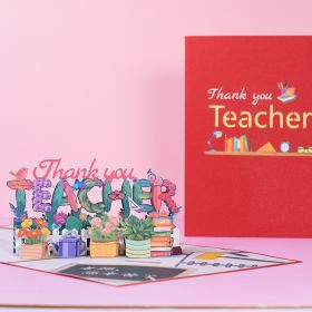 Three-dimensional Greeting Card Hand-carved Paper Blessing Card (Option: Thank you teacher)