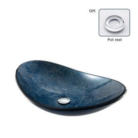 Pure Color Tempered Glass Table Basin Simple Art Bathroom Inter-platform (Option: 079 Single Basin Mop)