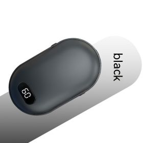 Portable Mini Digital Display Two-in-one Charging Hand Warmer (Option: Black-Type C)