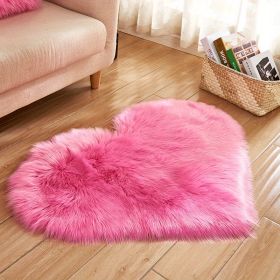 1pc, Fluffy Shaggy Area Rug, Solid Color PV Velvet Carpet, Plush Heart Shape Rug For Valentine's Day Wedding Anniversary Home Floor Decor, For Living (Color: Rose Red, size: 19.69*23.62inch)