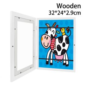Children Art Frames Magnetic Front Open Changeable Kids Frametory for Poster Photo Drawing Paintings Pictures Display Home Decor (Color: 32x24x2.9cm1, size: 1pc)