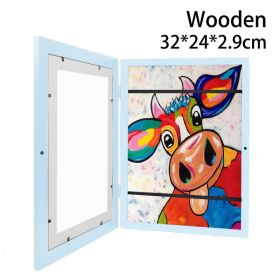 Children Art Frames Magnetic Front Open Changeable Kids Frametory for Poster Photo Drawing Paintings Pictures Display Home Decor (Color: 32x24x2.9cm7, size: 1pc)