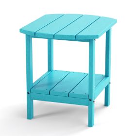 Outdoor Side Table for Adirondack Chairs;  All-Weather Resistant Humidity-Proof Waterproof Stain-Proof Accent Tables (Color: lake blue)