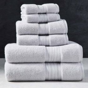 Signature Soft 6 Piece Solid Towel Set (Actual Color: Silver)