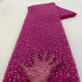 Bubble Beads Tube Embroidery Gown Beads Sequin Sequined Fabric (Option: 6Style-Color-5Yards)