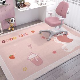 Children's Room Baby Crawling Blanket Stain-resistant Crystal Velvet Carpet (Option: Strawberry Bunny-120x180cm)